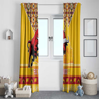 Spain Christmas Window Curtain Noble Bull With Sagrada Famlia - Wonder Print Shop