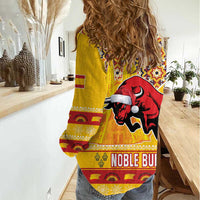 Spain Christmas Women Casual Shirt Noble Bull With Sagrada Famlia - Wonder Print Shop