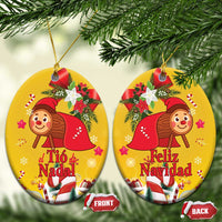 Spain Tio de Nadal Christmas Ceramic Ornament Traditional Christmas Log Yellow Version - Wonder Print Shop