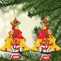 Spain Tio de Nadal Christmas Ceramic Ornament Traditional Christmas Log Yellow Version - Wonder Print Shop
