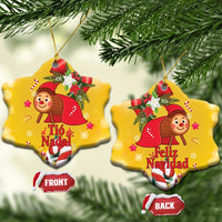 Spain Tio de Nadal Christmas Ceramic Ornament Traditional Christmas Log Yellow Version - Wonder Print Shop