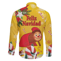 Spain Tio de Nadal Christmas Family Matching Puletasi and Hawaiian Shirt Traditional Christmas Log Yellow Version - Wonder Print Shop