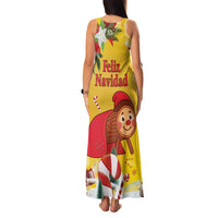 Spain Tio de Nadal Christmas Family Matching Tank Maxi Dress and Hawaiian Shirt Traditional Christmas Log Yellow Version - Wonder Print Shop