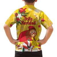 Spain Tio de Nadal Christmas Kid Hawaiian Shirt Traditional Christmas Log Yellow Version - Wonder Print Shop