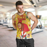 Spain Tio de Nadal Christmas Men Tank Top Traditional Christmas Log Yellow Version - Wonder Print Shop