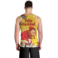 Spain Tio de Nadal Christmas Men Tank Top Traditional Christmas Log Yellow Version - Wonder Print Shop