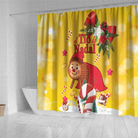 Spain Tió de Nadal Christmas Shower Curtain Traditional Christmas Log Yellow Version
