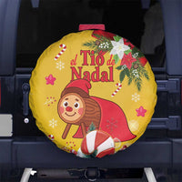 Spain Tio de Nadal Christmas Spare Tire Cover Traditional Christmas Log Yellow Version - Wonder Print Shop