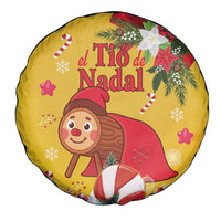 Spain Tio de Nadal Christmas Spare Tire Cover Traditional Christmas Log Yellow Version - Wonder Print Shop