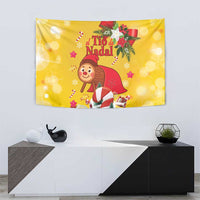 Spain Tio de Nadal Christmas Tapestry Traditional Christmas Log Yellow Version - Wonder Print Shop