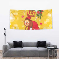 Spain Tio de Nadal Christmas Tapestry Traditional Christmas Log Yellow Version - Wonder Print Shop