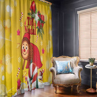 Spain Tio de Nadal Christmas Window Curtain Traditional Christmas Log Yellow Version - Wonder Print Shop