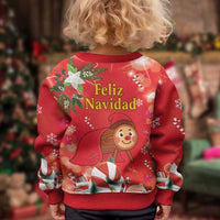 Spain Tio de Nadal Christmas Kid Ugly Christmas Sweater Traditional Christmas Log Red Version - Wonder Print Shop