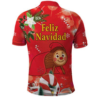 Spain Tio de Nadal Christmas Polo Shirt Traditional Christmas Log Red Version - Wonder Print Shop