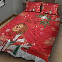 Spain Tio de Nadal Christmas Quilt Bed Set Traditional Christmas Log Red Version - Wonder Print Shop