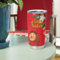Spain Tio de Nadal Christmas Tumbler Cup Traditional Christmas Log Red Version - Wonder Print Shop