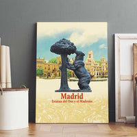 Spain El Oso y el Madrono Canvas Wall Art Madrid City Watercolor - Wonder Print Shop