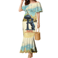 Spain El Oso y el Madrono Family Matching Mermaid Dress and Hawaiian Shirt Madrid City Watercolor - Wonder Print Shop