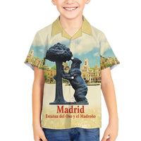 Spain El Oso y el Madrono Family Matching Puletasi and Hawaiian Shirt Madrid City Watercolor - Wonder Print Shop