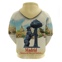 Spain El Oso y el Madrono Hoodie Madrid City Watercolor - Wonder Print Shop