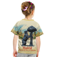 Spain El Oso y el Madrono Kid T Shirt Madrid City Watercolor - Wonder Print Shop