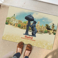 Spain El Oso y el Madrono Rubber Doormat Madrid City Watercolor - Wonder Print Shop