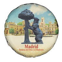 Spain El Oso y el Madrono Spare Tire Cover Madrid City Watercolor - Wonder Print Shop