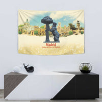 Spain El Oso y el Madrono Tapestry Madrid City Watercolor - Wonder Print Shop
