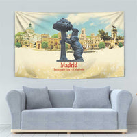 Spain El Oso y el Madrono Tapestry Madrid City Watercolor - Wonder Print Shop