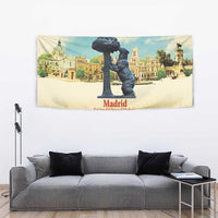 Spain El Oso y el Madrono Tapestry Madrid City Watercolor - Wonder Print Shop
