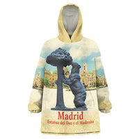 Spain El Oso y el Madrono Wearable Blanket Hoodie Madrid City Watercolor - Wonder Print Shop