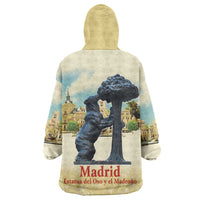 Spain El Oso y el Madrono Wearable Blanket Hoodie Madrid City Watercolor - Wonder Print Shop