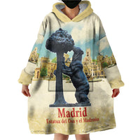 Spain El Oso y el Madrono Wearable Blanket Hoodie Madrid City Watercolor - Wonder Print Shop
