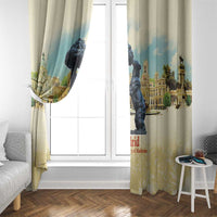 Spain El Oso y el Madrono Window Curtain Madrid City Watercolor - Wonder Print Shop