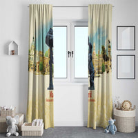 Spain El Oso y el Madrono Window Curtain Madrid City Watercolor - Wonder Print Shop
