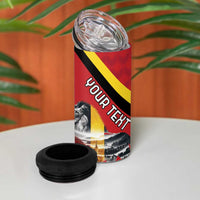 Personalized Belgium 4 in 1 Can Cooler Tumbler Lion Rampant With Belgium Flag Colors - Wonder Print Shop