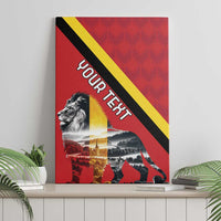 Personalized Belgium Canvas Wall Art Lion Rampant With Belgium Flag Colors - Wonder Print Shop