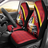 Personalized Belgium Car Seat Cover Lion Rampant With Belgium Flag Colors - Wonder Print Shop