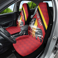 Personalized Belgium Car Seat Cover Lion Rampant With Belgium Flag Colors - Wonder Print Shop