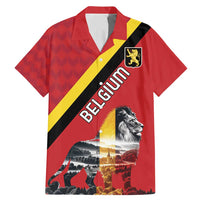 Personalized Belgium Family Matching Mermaid Dress and Hawaiian Shirt Lion Rampant With Belgium Flag Colors - Wonder Print Shop