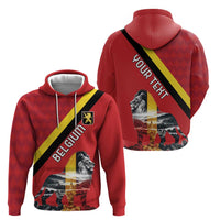 Personalized Belgium Hoodie Lion Rampant With Belgium Flag Colors - Wonder Print Shop