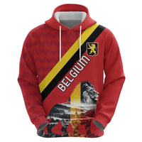 Personalized Belgium Hoodie Lion Rampant With Belgium Flag Colors - Wonder Print Shop