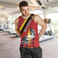 Personalized Belgium Men Tank Top Lion Rampant With Belgium Flag Colors - Wonder Print Shop