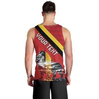 Personalized Belgium Men Tank Top Lion Rampant With Belgium Flag Colors - Wonder Print Shop