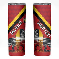Personalized Belgium Skinny Tumbler Lion Rampant With Belgium Flag Colors - Wonder Print Shop