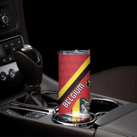 Personalized Belgium Skinny Tumbler Lion Rampant With Belgium Flag Colors - Wonder Print Shop