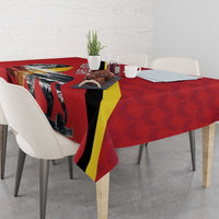Personalized Belgium Tablecloth Lion Rampant With Belgium Flag Colors - Wonder Print Shop