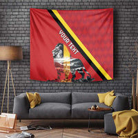 Personalized Belgium Tapestry Lion Rampant With Belgium Flag Colors - Wonder Print Shop