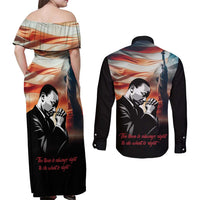I Have a Dream MLK Day Couples Matching Off Shoulder Maxi Dress and Long Sleeve Button Shirt The Time Is Always Right To Do What Is Right - Wonder Print Shop