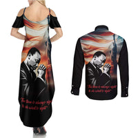 I Have a Dream MLK Day Couples Matching Summer Maxi Dress and Long Sleeve Button Shirt The Time Is Always Right To Do What Is Right - Wonder Print Shop